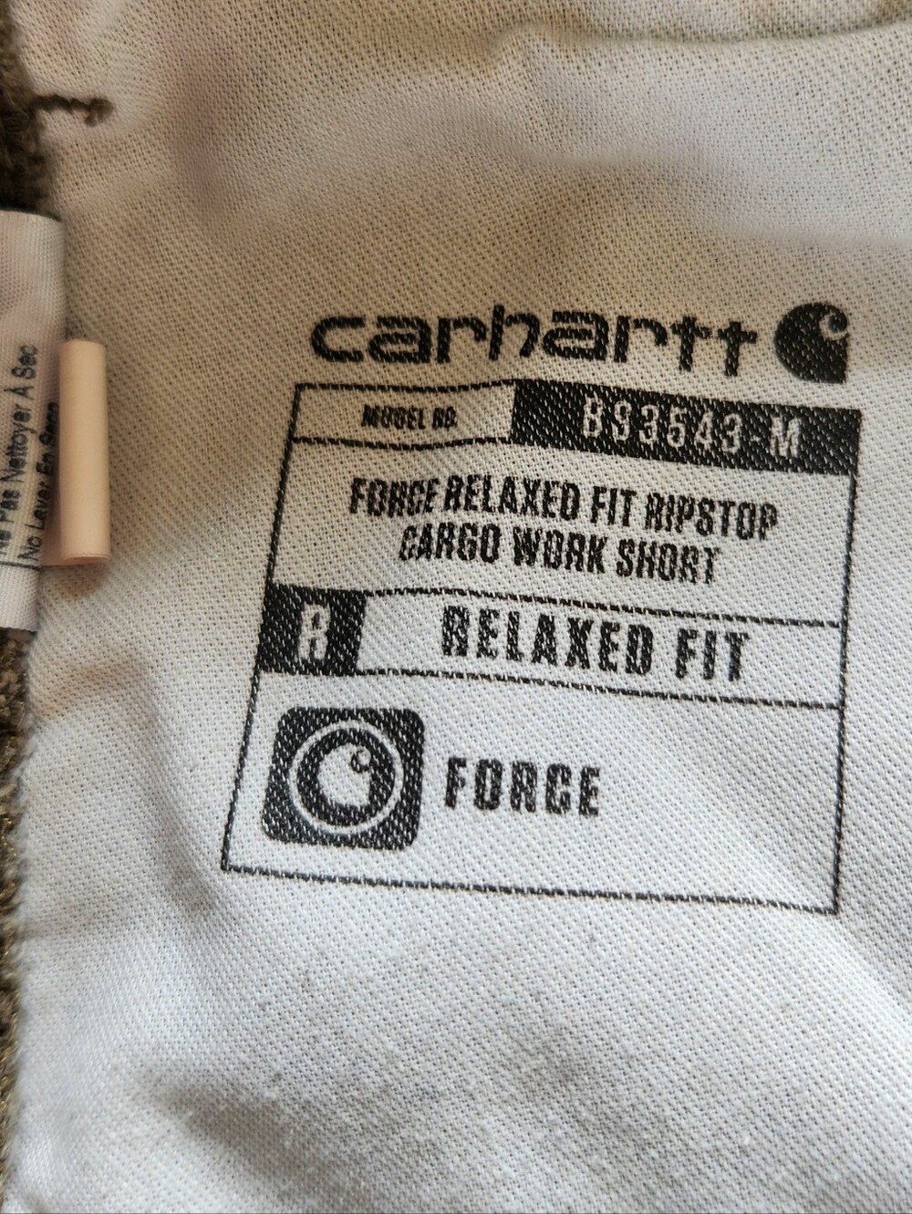 Carhartt "Force Relaxed Fit Ripstop Cargo Work Short" Brown | Men's Size 44 - Picture 8 of 12